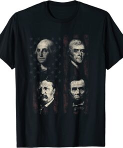 Washington Lincoln Merica Flag Patriotic President T-Shirt