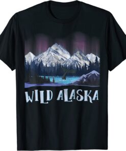 Wild Alaska Alaskan Wildlife Aurora Borealis The Polar Sky Tee Shirt