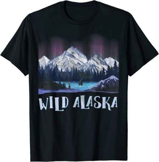 Wild Alaska Alaskan Wildlife Aurora Borealis The Polar Sky Tee Shirt