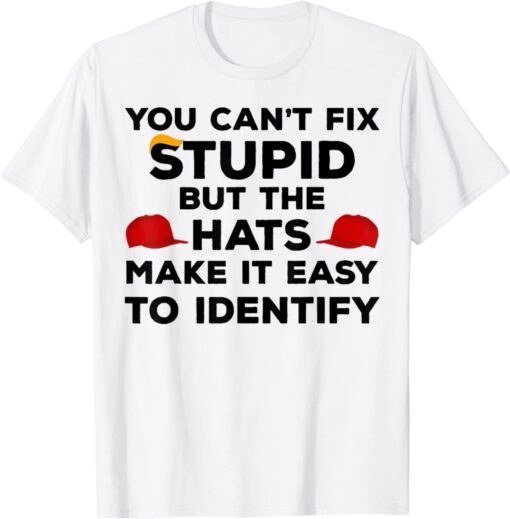 You Can't Fix Stupid but The Hats Make It Easy to Identify Tee Shirt