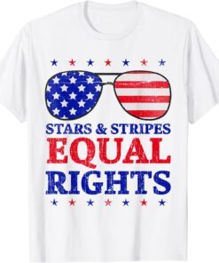 star stripes and equal rights American Flag 4th Of July Tee Shirt