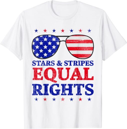 star stripes and equal rights American Flag 4th Of July Tee Shirt