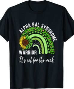 Alpha Gal Syndrome Rainbow & Sunflower Awareness Month Tee Shirt