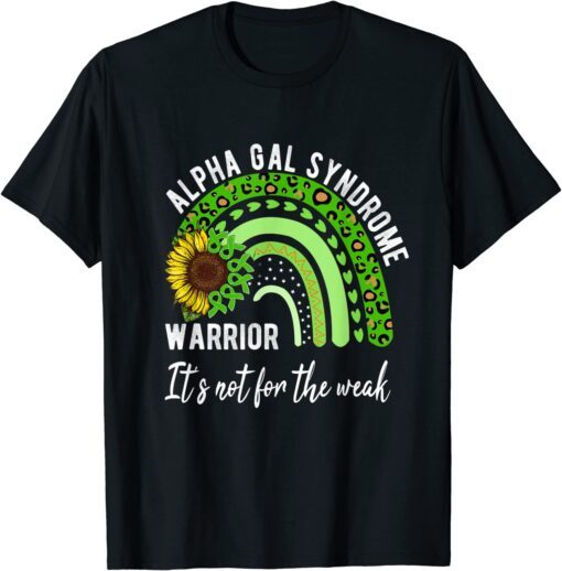 Alpha Gal Syndrome Rainbow & Sunflower Awareness Month Tee Shirt