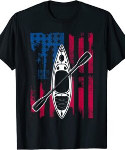 American Flag Kayak Cool Kayaking Classic Shirt