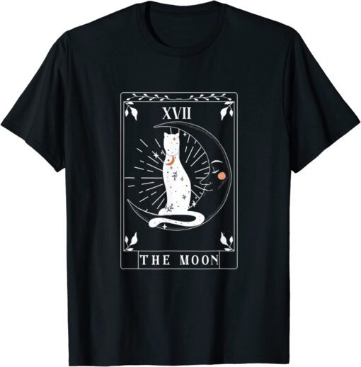 Arot Card He Moon Astrology Crescent Moon And Cat Tee Shirt