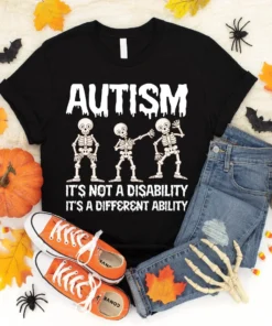 Autism It’s Not A Disability It’s A Different Ability Halloween Tee Shirt