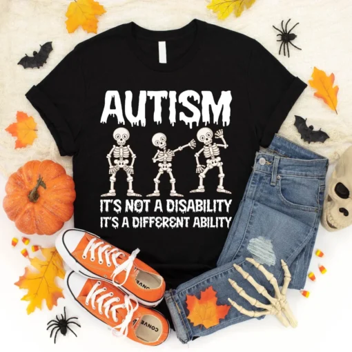 Autism It’s Not A Disability It’s A Different Ability Halloween Tee Shirt