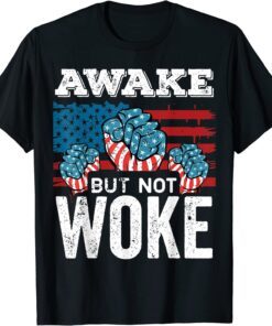 Awake But Not Woke American Flag Against Censorship Tee Shirt