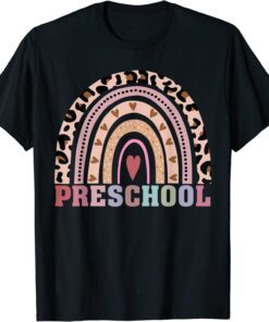 Back To School Preschool Rainbow Leopard Tee Shirt
