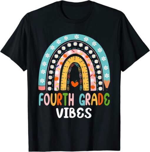 Back to School Fourth Grade Vibes Teachers & Students Tee Shirt