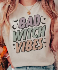 Bad Witch Vibes Halloween Tee Shirt