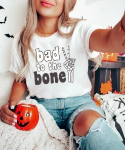 Bad to the Bone Halloween Tee Shirt