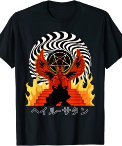 Baphomet Occult Hail Satan Pentagram Satanic 666 Tee Shirt