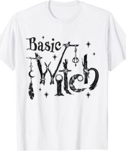 Basic Witch Goth Wicca Witchy Vibes Halloween Costume Tee Shirt