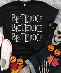 Beetlejuice Beetlejuice Beetlejuice Halloween Tee Shirt