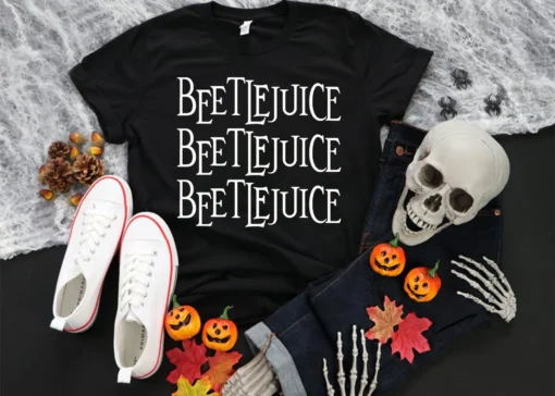 Beetlejuice Beetlejuice Beetlejuice Halloween Tee Shirt