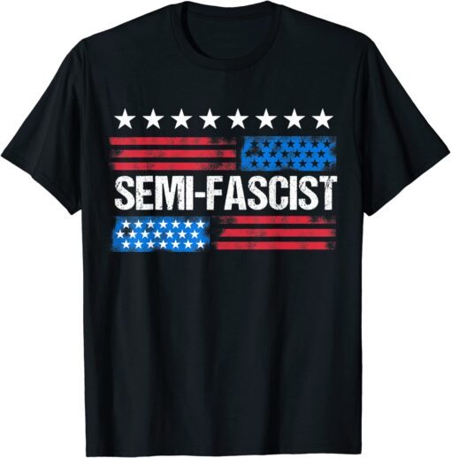 Biden Quotes Semi-Fascist Political Humor Us Flag Tee Shirt