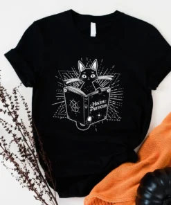 Black Cat Hocus Pocus Halloween Tee Shirt