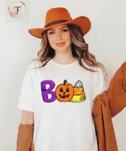 Boo Doodle Letters Halloween T-Shirt