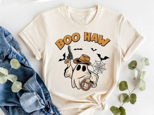 Boo Haw Ghost Halloween Tee Shirt