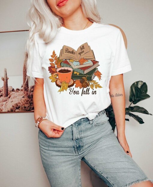 Books Fall Open You Fall In Halloween Tee Shirt