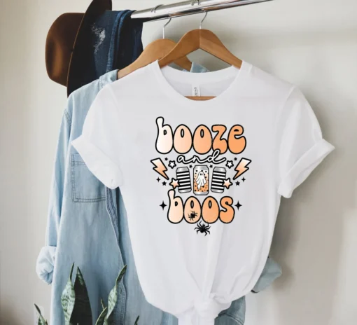 Booze And Boos Halloween Tee Shirt