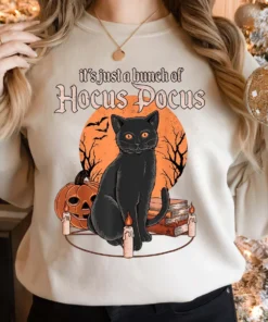 Bunch Of Hocus Pocus Cat Halloween Tee Shirt