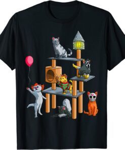 Cat Horror Movies Cute Halloween for Cat Kitty Lovers Tee Shirt