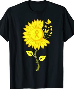 Childhood Cancer Awareness Sunflower September Cancer Tee Shirt