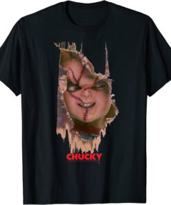 Child's Play Broken Door Here's Chucky Poster Tee Shirt