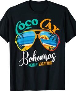 Coco Cay Bahamas family Vacation Sunglasses Palm Trees Tee Shirt