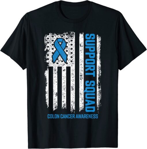 Colon Cancer Support Squad Colon Cancer Awareness Tee Shirt