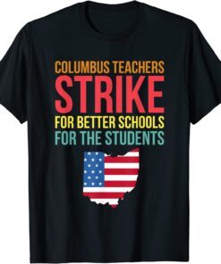 Columbus Ohio School Teachers Strike OH Teacher USA Flag Tee Shirt