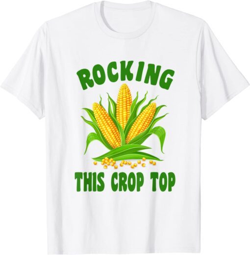 Corn On The Cob Pun Rocking This Crop Top Tee Shirt