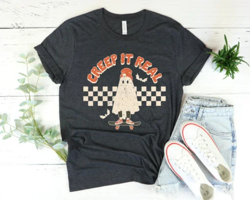 Creep it Real Ghost Halloween Tee Shirt