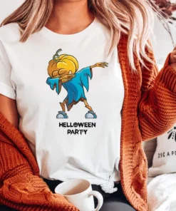 Dancing Pumpkin Face Helloween Party Tee Shirt