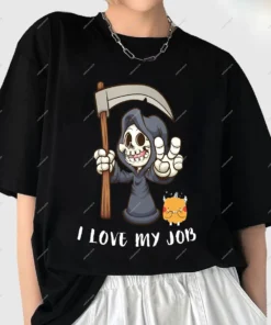 Death I Love My Job Halloween Tee Shirt