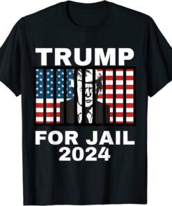 FBI searches Florida Trump Home Trump For Jail 2024 Anti-Trump Us Flag Tee Shirt