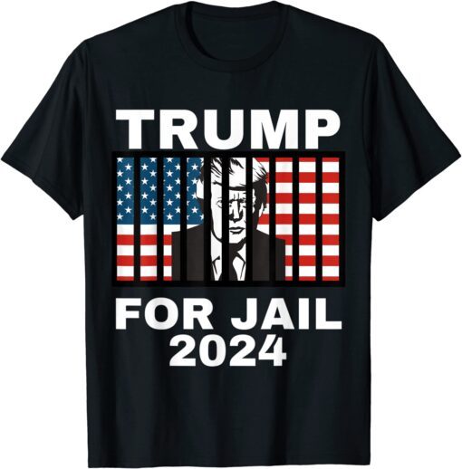 FBI searches Florida Trump Home Trump For Jail 2024 Anti-Trump Us Flag Tee Shirt