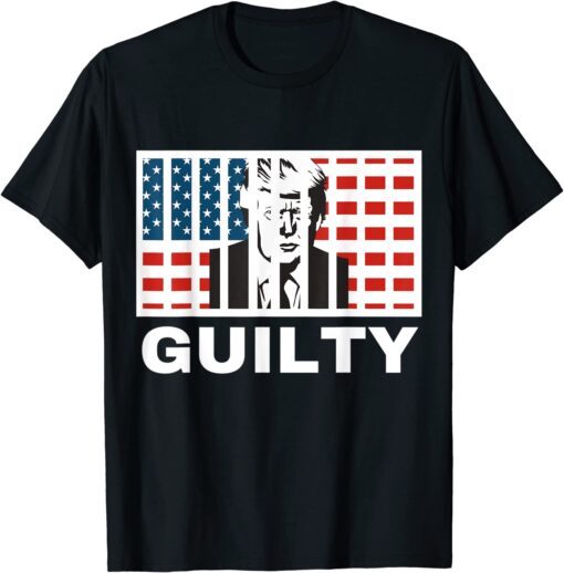 FBI searches Trump's house GUILTY Anti-Trump American Flag Political Jail Cell Tee Shirt