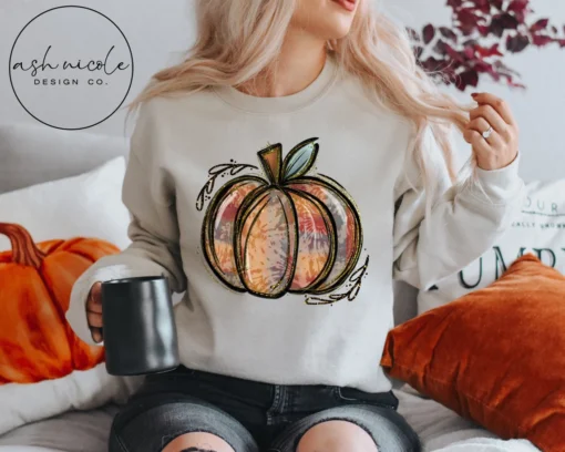 Fall Pumpkin Tie Dye Halloween Tee Shirt