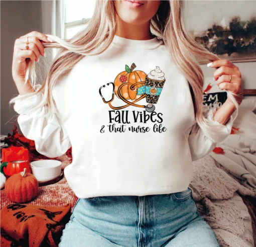 Fall Vibes&Nurse Life Halloween T-Shirt