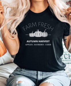 Farm Fresh Pumpkin Fall Autumn Holiday Seasonal Tee Shirt