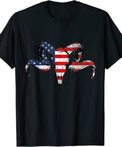 Flag ram skull Tee Shirt