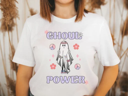 Flower Ghost Halloween Tee Shirt