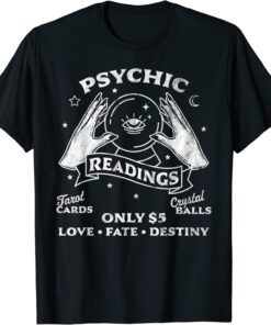 Fortune Teller Psychic Readings Tarot Crystal Ball Vintage Tee Shirt