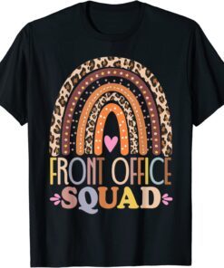 Front Office Squad Leopard Rainbow Back To School Matching T-Shirt