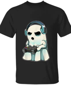 Gamer Ghost Lazy Halloween Costume Cool Video-game Gaming Tee Shirt