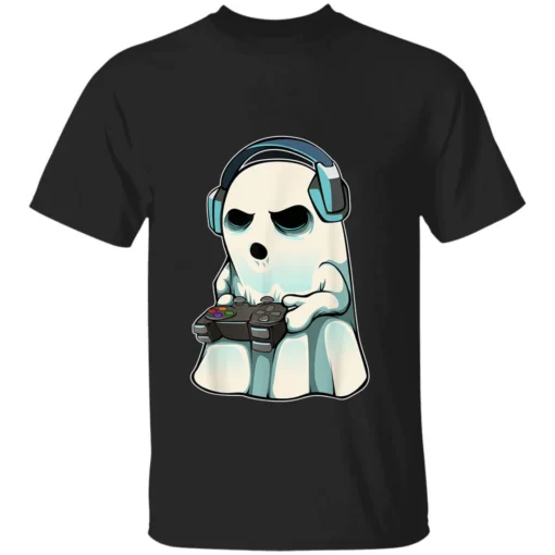 Gamer Ghost Lazy Halloween Costume Cool Video-game Gaming Tee Shirt